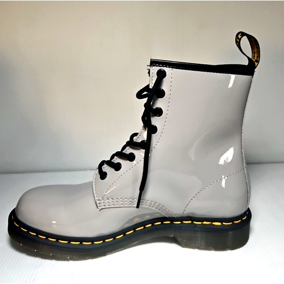 Dr. Martens 1460 Zinc Gray Lamper Patent Leather Women's Boot Size 10-27635 NEW - Picture 4 of 6